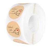 ELAYARD Autocollants en Papier Kraft en Rouleau 500 Pièces Autocollants pour Paquet à Biscuits et Bonbons pour Décoration et Fermeture Usage Domestique et Commercial