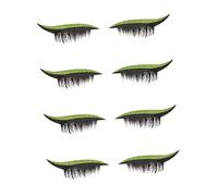 ELAYARD Autocollants pour Cils Éclatants 4 Paires Format Moyen Autocollants Réutilisables pour Femmes Maquillage de Scène Vert Militaire