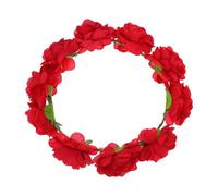 ELAYARD Bandeau Délicat à Fleurs Rouges en Tissu Mini Couronne de Fleurs Créative pour Femme Accessoire Coiffure pour Mariage Anniversaire et Fêtes Couvre-Chef Léger et Élégant