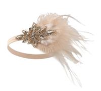 ELAYARD Bandeau Plume Vintage Années 1920 Couleur Dorée Accessoires Flapper pour Femmes Coiffes Années Folles pour Mariage Soirée Dansante et Bal Rétro