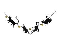 ELAYARD Bannière Décorative pour Fête D’Halloween Clochettes de Chat en Feutrine 1 Pièce Couleur Vive pour Anniversaire et Décoration Intérieure Festive