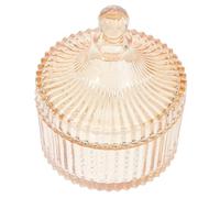 ELAYARD Bocal en Verre Transparent pour Rangement Snacks et Friandises Pot Apothicaire avec Couvercle Ambré Organisateur Cuisine et Salle de Bain 1 Pièce Large Ouverture Facile