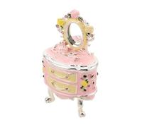 ELAYARD Boîte à bijoux en émail petit boîtier de bijoux coffret au trésor vintage au élégant aimant rose