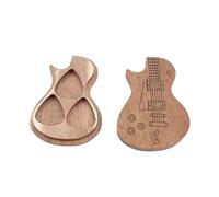ELAYARD Boîte à Médiators en Bois Marron Clair, Étui de Rangement Léger et Portable, Organisateur Pratique pour Médiators de Guitare, Accessoire de Musique pour Voyage et Usage Quotidien