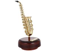 ELAYARD Boîte à Musique Saxophone en Plastique Compacte Décoration Bureau et Intérieur Ornement Instrument de Musique Vintage Présent Pendaison de Crémaillère Décor Salon et Balcon