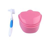 ELAYARD Boîte de Rangement pour Prothèse Dentaire avec Brosse et Passoire Bac à Trempage Portable Fermeture Sécurisée Voyage Camping et Usage Quotidien Couleur Couleur