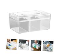 ELAYARD Boîte de Rangement Transparente avec Poignée Boîte Médicale Portable à Compartiments Organisateur Multipurpose avec Séparateurs Amovibles Mallette Famille pour Médicaments et