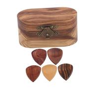 ELAYARD Boîte Médiators Guitare Bois Compacte Médiators Bois pour Accessoires Guitare Acoustique et Électrique Rangement Portable pour Musiciens Déplacement