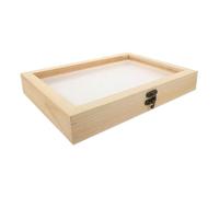 ELAYARD Boîte Naturelle pour avec Couvercle Transparent et Rembourrage EVA Vitrine de Collection Insectes Boîte de Rangement Décorative pour Bijoux et Souvenirs Cadre Pin
