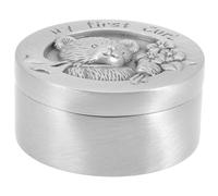 ELAYARD Boîte Souvenirs Garçon Fille Acier Inoxydable pour Cheveux Fœtaux Coffret Naissance Rond et Compact Cadeau Né Garçon et Fille Boîte Rangement Premier Cheveu