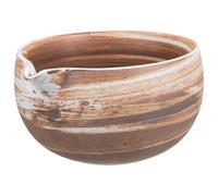 ELAYARD Bol à Matcha en Céramique Japonaise Petit Bol Traditionnel Bec Verseur pour Cérémonie du Thé Matcha pour Infusion et Service Couleur Naturelle 1 Pièce