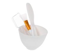 ELAYARD Bol Mélangeur Silicone Pour Masque Facial 4 Pièces Compact Léger, Spatule Et Pinceau Applicateur, Usage Maison Et Voyage Pour Soin Peau Sensible