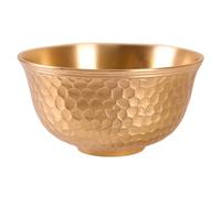 ELAYARD Bol Rond Laiton Martelé Doré pour Méditation Yoga et Rituels de Purification Bol Décoratif Compact pour Service de Fruits et Desserts