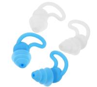 ELAYARD Bouchons D’oreille en Silicone Réutilisables 4 Pcs pour Natation et Sommeil, Antibruit, Protection Auditive Légère, Confort Ergonomique, Adaptés Adultes, Coffrets Blanc Ivoire