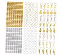 ELAYARD Boucles pour Cheveux Dreadlocks 305 Pièces Métalliques Dorées, Anneaux de Perles, Manchettes Décoratives pour Tresses Femme, Coiffures Festives et Quotidiennes