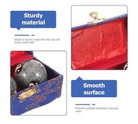ELAYARD Boules de Baoding Chinoises 42Mm en Émail Gris Paire de Petites Balles de Massage Mains Balle d'Exercice Anti-Stress Tai Chi Masseur de Paume Portable pour Rééducation et