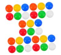 ELAYARD Boules de Tirage au Sort Sphériques 4 Cm en PVC Réutilisable, Couleurs Vives Mandarine Vermillon Jaune Bleu Vert Blanc, Ouvertes pour Jeux Loto et Fêtes, Lot de 30 Pièces