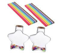 ELAYARD Bouteille à Vœux Étoilée en Plastique Transparent Papier Origami, 1 Unité, pour Décoration Chambre Fille et Présents d'anniversaire