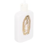 ELAYARD Bouteille d'eau Bénite Catholique Rechargeable 100 ML Croix en Relief, Petit Récipient Décoratif pour Cérémonie Religieuse, Baptême et Usage Voyage