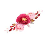 ELAYARD Bridal Headpiece Lightweight Floral Hair Vine With Artificial Peony Flowers Elegant Bridal Crown For Chinese Weddings Prom Parties Comfortable Vintage Inspired Design