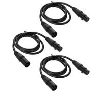 ELAYARD Câble Microphone Mâle vers Femelle 3 Broches 1 Mètre Lot de 3 Pièces Câble Audio 24Awg pour Table de Mixage et Éclairage de Scène