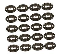 ELAYARD Cache Serrure Ovale Vintage en Alliage de Zinc Finition Laiton Ancien, 20Pcs Plaque de Serrure Ancienne pour Porte de Meuble et Tiroir, Suspension de Crémaillère