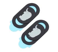 ELAYARD Cache-Webcam Coulissant Éléphant 2 Pièces pour Ordinateur Portable et Tablette, Protection Vie Privée Discrète, Autocollant Adhésif Fin Gris, Compatible PC et Smartphone, Usage