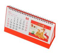 ELAYARD Calendrier de Bureau Chinois Élégant avec Calendrier Lunaire et Termes Solaires Décoration Nouvel An Serpent Mensuel Pratique pour Gestion des Dates