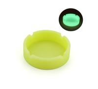 ELAYARD Cendrier Rond Silicone Lumineux Résistant Chaleur Jusquà Incassable et Porte Fentes pour Intérieur et Extérieur Jaune Phosphorescent