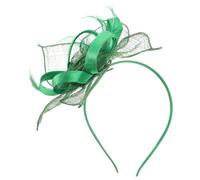 ELAYARD Chapeau Bibi Vintage en Maille Verte Coiffe Paon Légère en Organza pour Mariage Tea Party et Banquet Accessoire de Mode Victorien Artisanal et Élégant