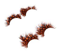 ELAYARD Cils De Fête Colorés 2 Paires Faux Cils Plume Extravagants Taille Unique Légers Réutilisables Pour Costume Soirée Spectacle