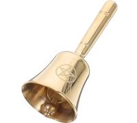 ELAYARD Cloche Rituelle Portative en Métal Pentagramme Doré 1 Pièce Outil de Divination pour Autel Cérémonie de Tarot et Décoration Intérieure Accessoire pour Rituels Spirituels