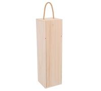 ELAYARD Coffret Bois pour Bouteille Individuelle avec Poignée, Boîte en Bois Naturel, Robuste et Portable, pour Rangement Vin, Occasions Festives et Bricolage Créatif