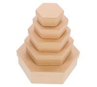 ELAYARD Coffret Cadeau Hexagonal Kraft avec Couvercles Boîte Vide Décorative pour de Fête Rangement Bijoux et Friandises Set DIY et Moderne