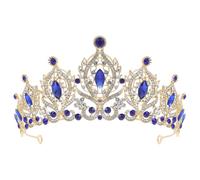 ELAYARD Couronne de Mariage en Alliage Cristaux Blancs et Bleus Serrage-Tête Élégant pour Mariée Accessoire Léger pour Fêtes Anniversaires et Cosplay Coiffe Royale Féminine