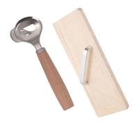 ELAYARD Couteau à Nouilles en Acier Inoxydable 304 et Couteau à Découper en Bois de Qualité 2 Pièces, Outil Manuel pour Machine à Pâtes, Coupe-pâtes Rapide et Uniforme, Accessoire