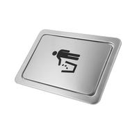 ELAYARD Couvercle de Poubelle Encastré en Acier Inoxydable Charnière Pivotante Taille Moyenne Rectangulaire 24X16 CM avec Indication de Tri Cuisine et Salle de Bain Optimisation