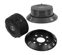 ELAYARD Couvercles de Bouton de Thermostat Universels en Plastique Noir, Lot de 2, Ronds, pour Four et Friteuse, Usage Domestique et Professionnel
