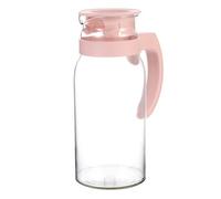 ELAYARD Cruche en Verre 1100 Ml Rose, Résistante la Chaleur Froid, Bouteille D'eau Domestique Transparente pour Réfrigérateur et Service de Boissons, Récipient Pratique pour Jus et Thé