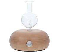 ELAYARD Diffuseur Huiles Essentielles Verre avec Base Bois Nébulisation sans Eau Silencieux et Diffuseur Ambiance pour Aromathérapie Maison et Bureau