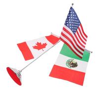 ELAYARD Drapeaux de Bureau Miniatures États-Unis Canada et Mexique avec Socle en Métal Mât Robuste en Acier Inoxydable Décoration pour Réunion Fête ou Centre de Table Support Stable