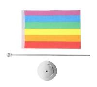 ELAYARD Drapeaux de Table Lgbt Arc-ciel avec Support Métallique Décoratif Léger pour Fête et Bureau Drapeaux Fierté Gay Couleur Vive