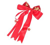 ELAYARD Élastique Cheveux Filles avec Nœud Ruban Rouge et Grelot Accessoire Coiffure Traditionnel Chinois pour Femme et Fille Fête Du Nouvel An et Tenue Hanfu