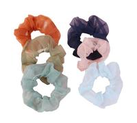 ELAYARD Élastiques à Cheveux En Organza Couleur Unie 6 Pcs Grand Format Élastique Doux Pour Femmes Filles Queue De Cheval Et Coiffures Au Quotidien