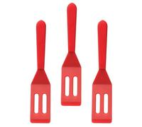 ELAYARD Ensemble 3pcs Pelle à Biscuits en Silicone Rouge, Petite Spatule à Steak, Ustensile Cuisine Pratique et Protecteur pour Revêtements Antiadhésifs, Idéal pour Pendaison