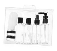 ELAYARD Ensemble 6 Flacons de Voyage 80ml en Plastique Étanches pour Gel Bain et Shampooing, Kit Portable Pochette pour Soins Peau et Hygiène en Déplacement