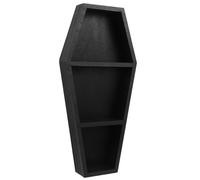 ELAYARD Étagère Bois Coffin Forme Gothique pour Mur et Table Décoration Chambre Gothique Halloween Support Résistant pour Objets et Collections Effrayantes