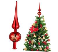 ELAYARD Étoile de Sapin de Noël Plastique Rouge Brillant Décoration de Table et Intérieure Festive pour Fêtes et Magasins Ornement Créatif pour Ambiance de Noël