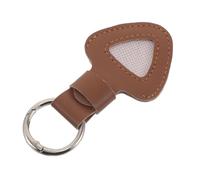 ELAYARD Étui à Médiators Marron en Cuir PU Compact Porte-clés, Porte-Pick Portable Léger pour Guitare, Protection Solide Rayures, Accessoire de Voyage pour Guitaristes Nomades
