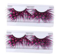 ELAYARD Faux Cils Plumage Colorés Lot de 2 Accessoire de Luxe et Réutilisable et